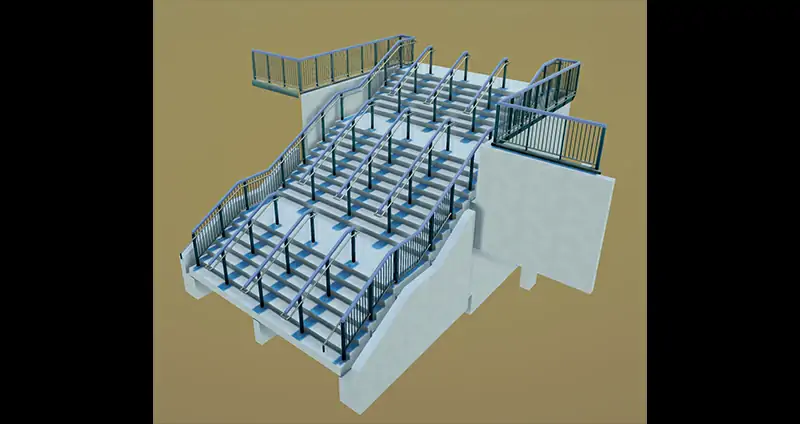 Concrete Stairs With Rails