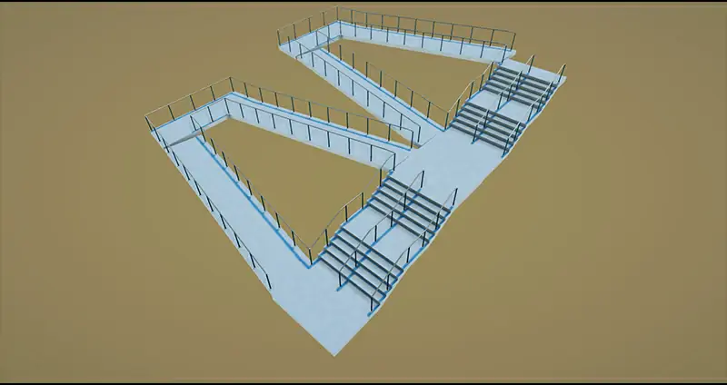 Concrete Stairs With Rails