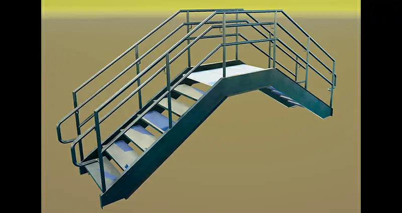 Steel Stairs With Rails