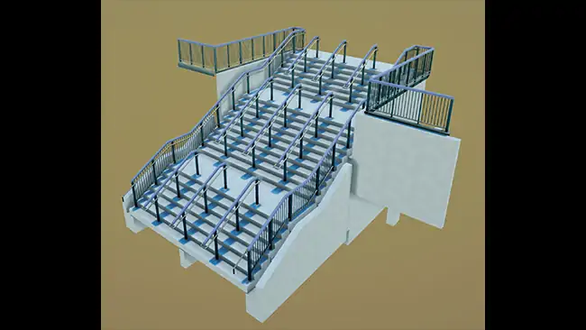 Concrete Stairs With Rails